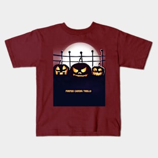 Pumpkin carving thrills Kids T-Shirt